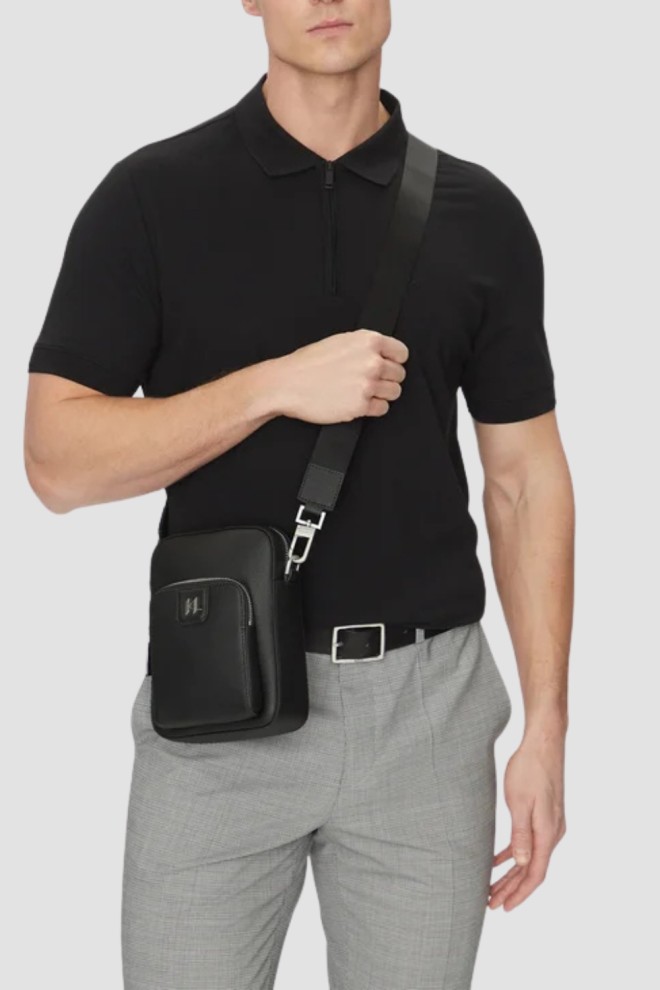 KARL LAGERFELD Men's leather pouch with logo