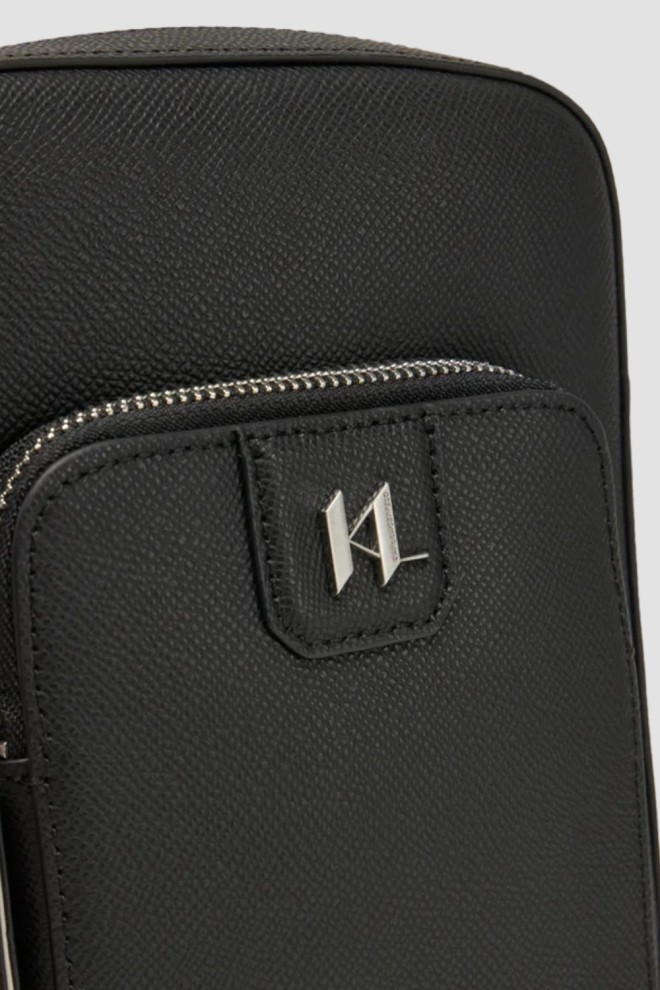 KARL LAGERFELD Geantă din piele cu logo pentru bărbați