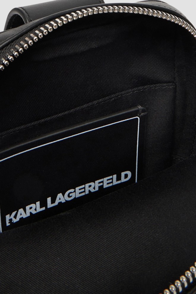 KARL LAGERFELD Men's monogrammed leather pouch