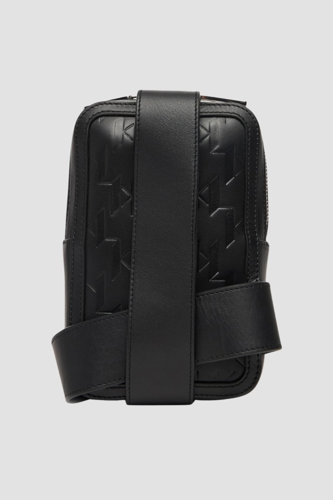 KARL LAGERFELD Saszetka męska skórzana z monogramem