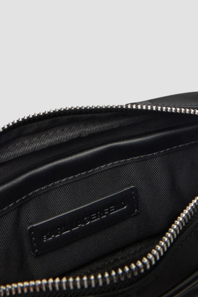 KARL LAGERFELD Black men's monogrammed double kidney