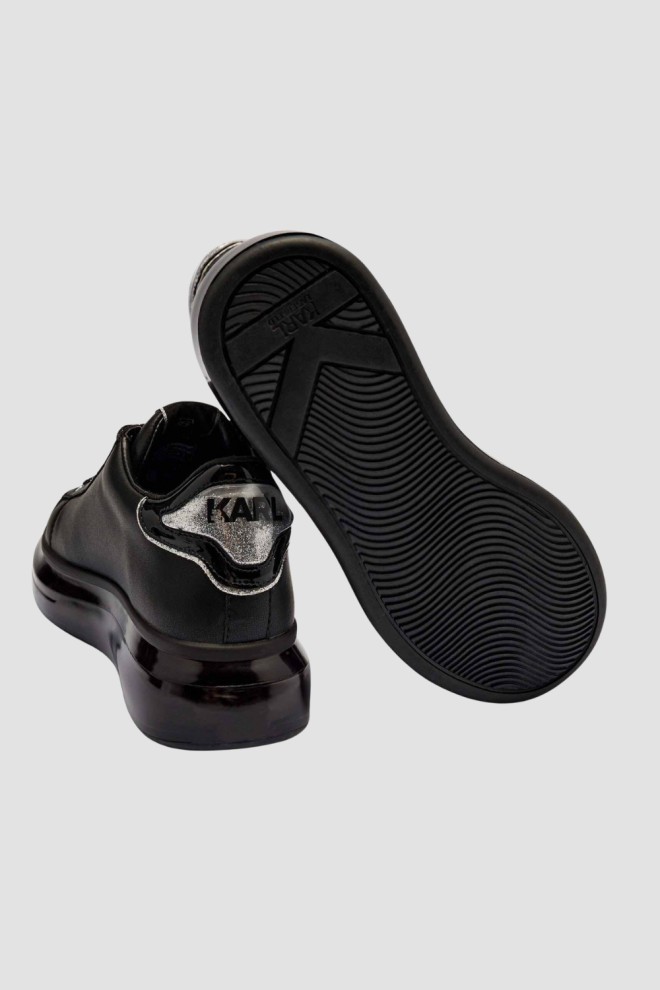 KARL LAGERFELD Czarne sneakersy damskie z brokatem KAPRI KUSHION Signia