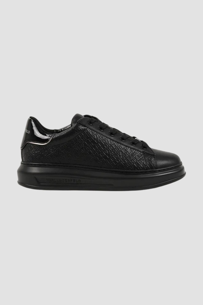 KARL LAGERFELD Black men's monogrammed KAPRI Emboss sneakers