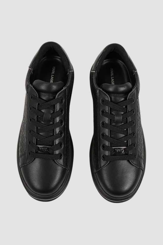 KARL LAGERFELD Black men's monogrammed KAPRI Emboss sneakers