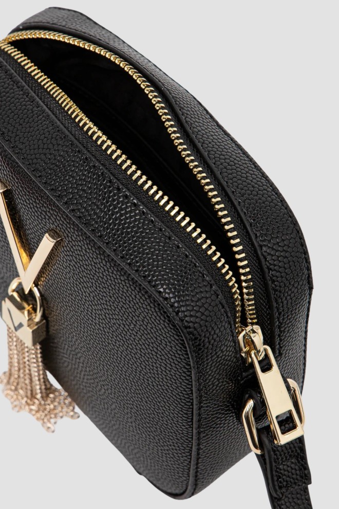 VALENTINO Czarna torebka ze złotymi okuciami Divina Camera Bag