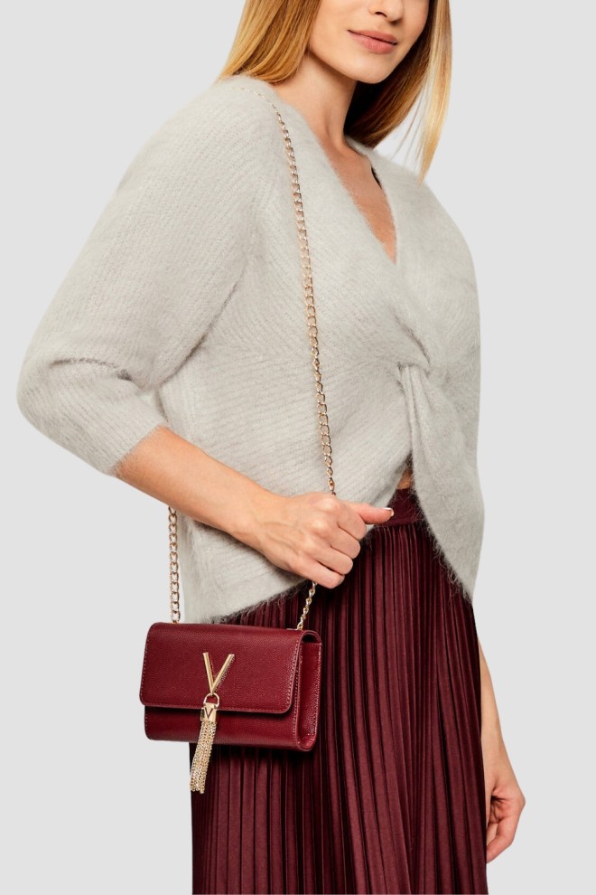 VALENTINO Maroon Divina clutch bag
