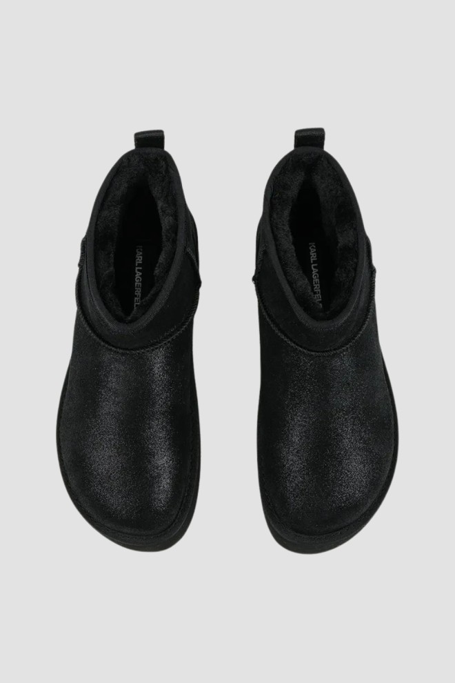 KARL LAGERFELD Black Suede THERMO Lo Slip On Boot