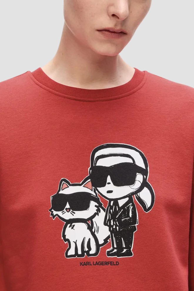 KARL LAGERFELD Tricou Ikon Sketch Duo roșu pentru femei