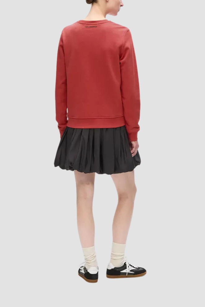 KARL LAGERFELD Red Women's Ikon Sketch Duo Sweatshirt