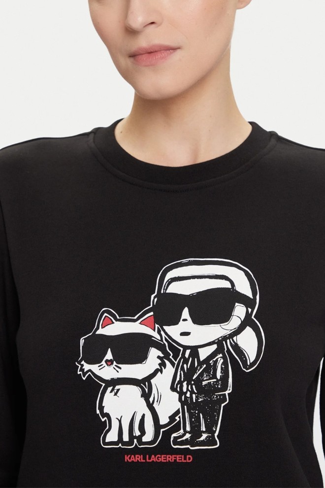 KARL LAGERFELD Black Women's Ikon Sketch Duo Sweatshirt