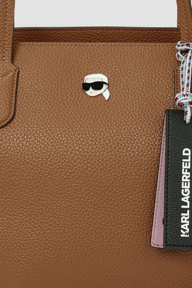 KARL LAGERFELD Brown Ikon Pebble shopper bag