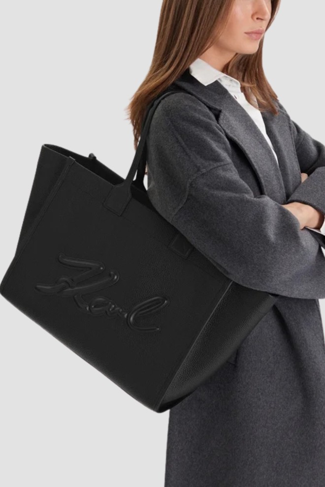 KARL LAGERFELD Negru Shopper Skuare Tote