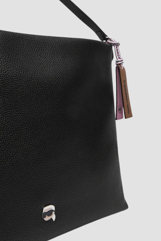 KARL LAGERFELD Black women's Ikon Pebble Hobo shopper bag
