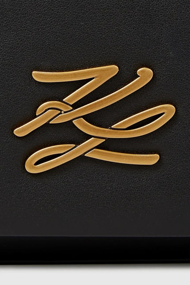 KARL LAGERFELD Czarna skórzana listonoszka Autograph