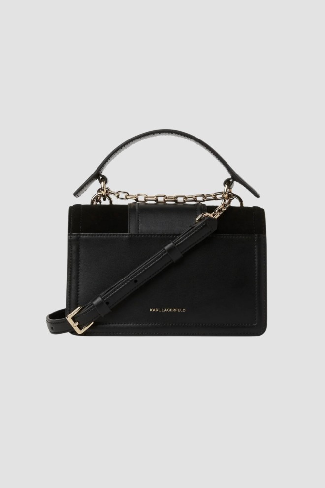 KARL LAGERFELD Black leather Nova postbag