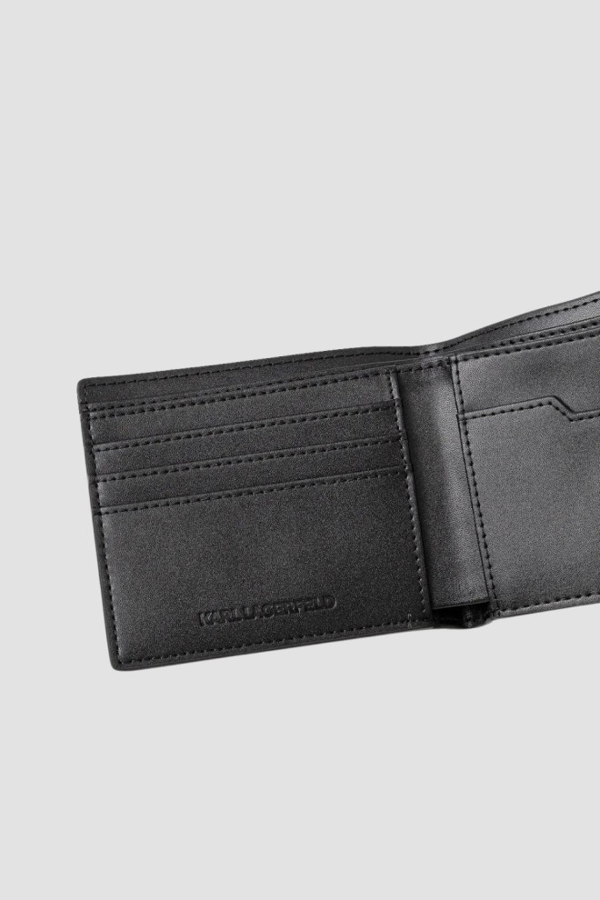 Шкіряний гаманець KARL LAGERFELD Black Monogram