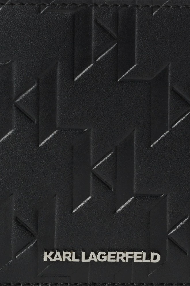 KARL LAGERFELD Чорний шкіряний гаманець Loom Bifold