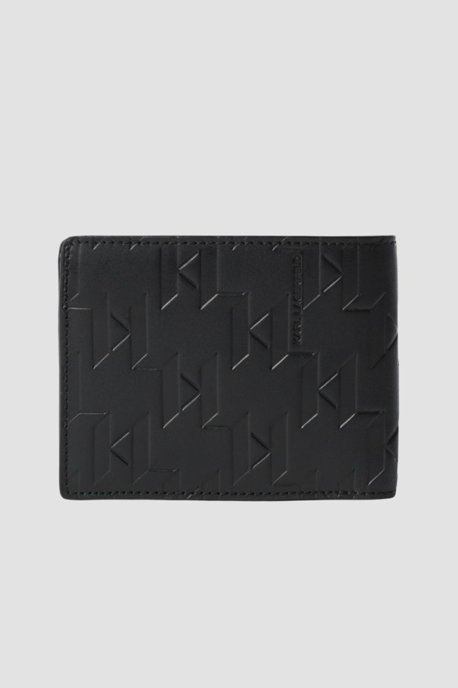 KARL LAGERFELD Чорний шкіряний гаманець Loom Bifold