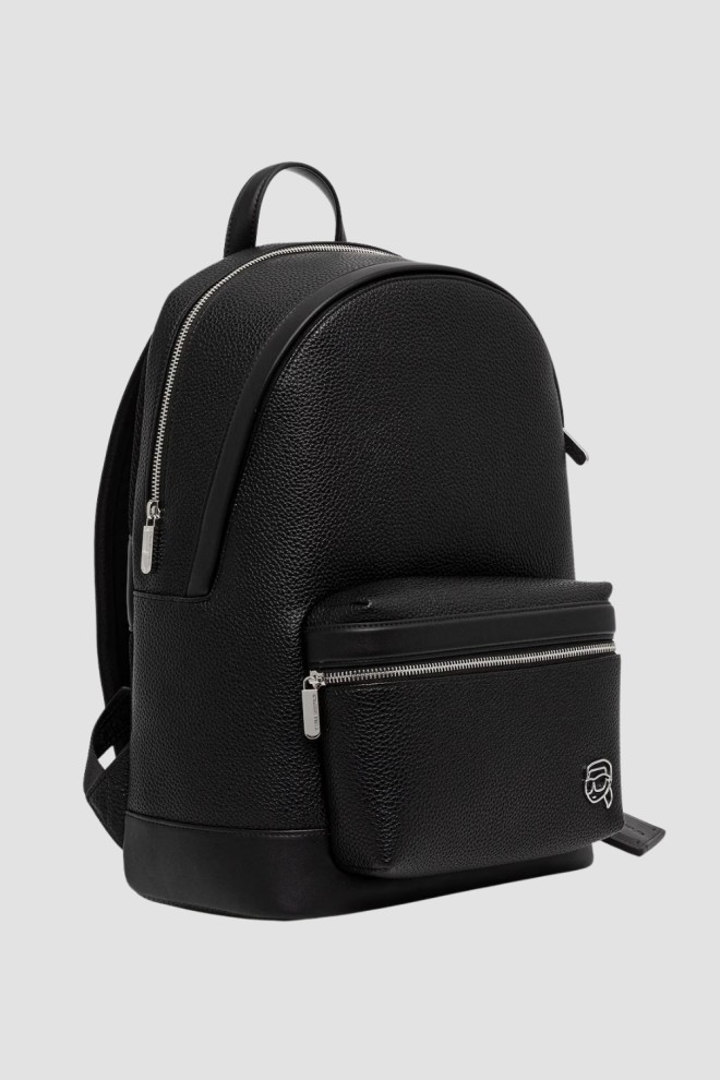 KARL LAGERFELD Rucsac Ikon din piele ecologică neagră pentru bărbați