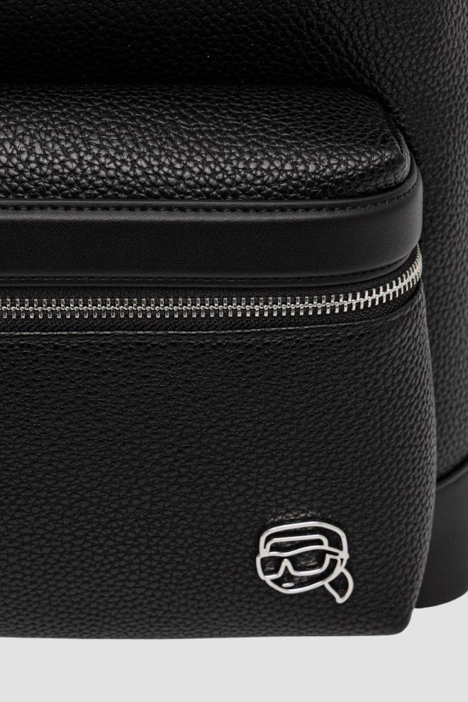 KARL LAGERFELD Rucsac Ikon din piele ecologică neagră pentru bărbați