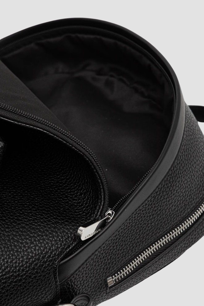 KARL LAGERFELD Black ecological leather men's backpack Ikon