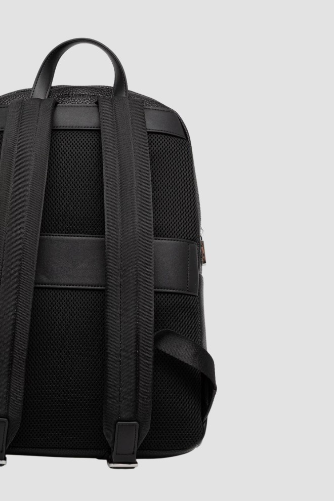 KARL LAGERFELD Black ecological leather men's backpack Ikon