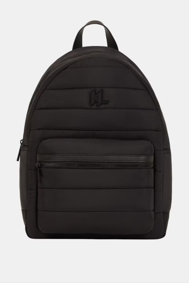 KARL LAGERFELD Rucsac negru pentru laptop cu monogramă pentru bărbați