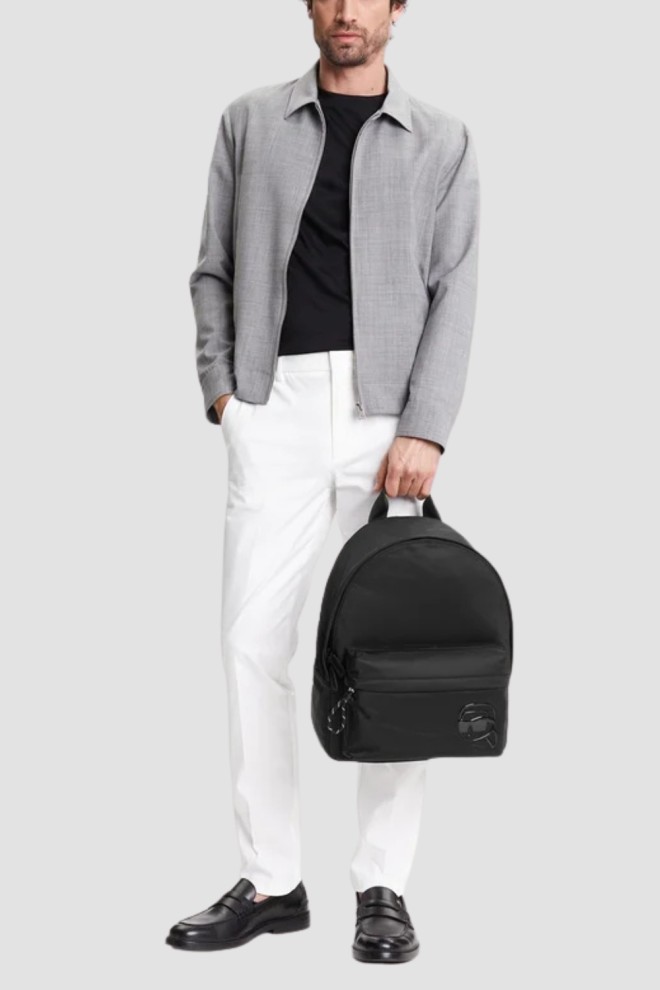 KARL LAGERFELD Czarny plecak Ikon Nylon