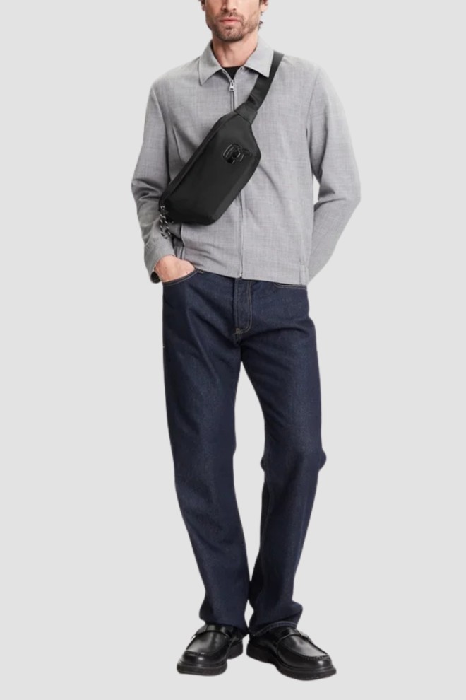 KARL LAGERFELD Black men's kidney with logo