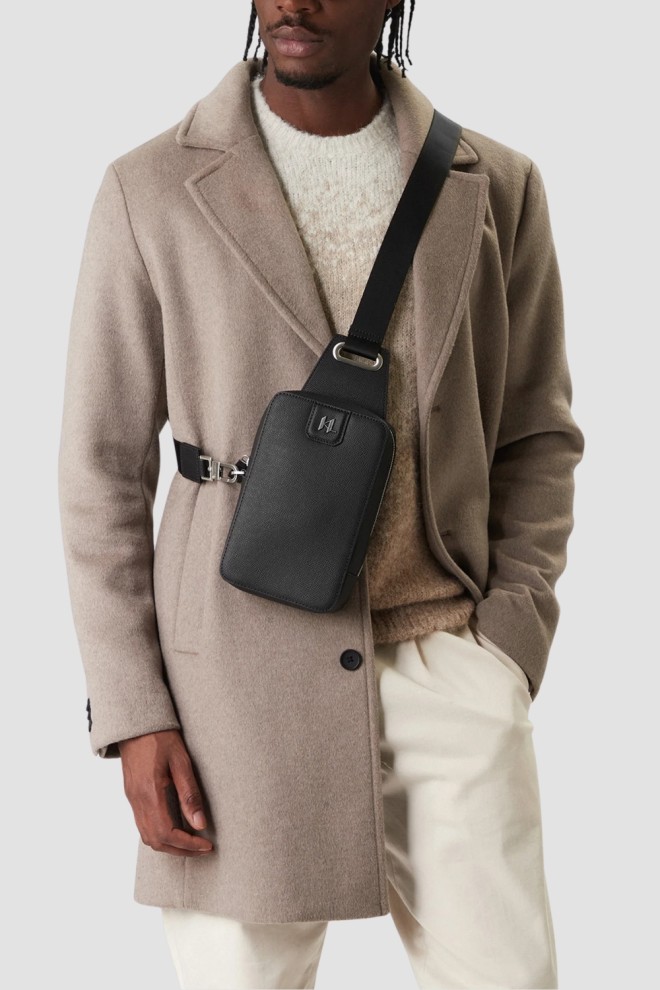 KARL LAGERFELD Black monogrammed kidney Sling Bag