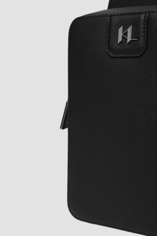 KARL LAGERFELD Negru monogramă rinichi Sling Bag