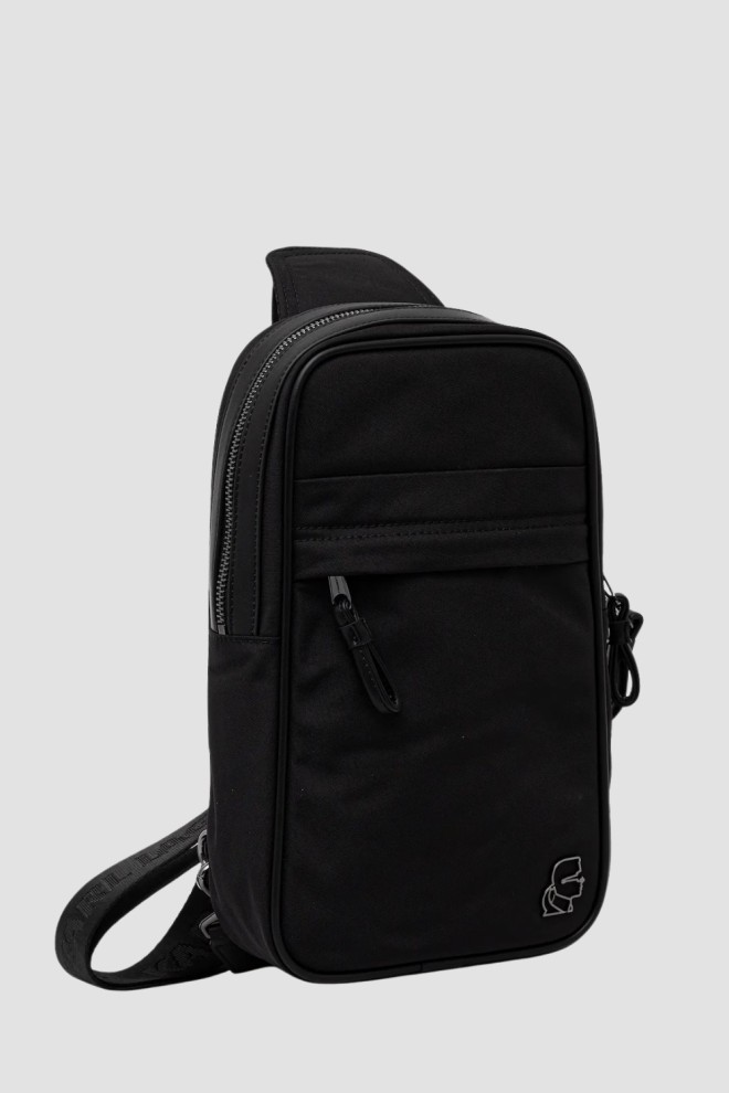 KARL LAGERFELD Чорна чоловіча велика сумка Kameo Slingbag