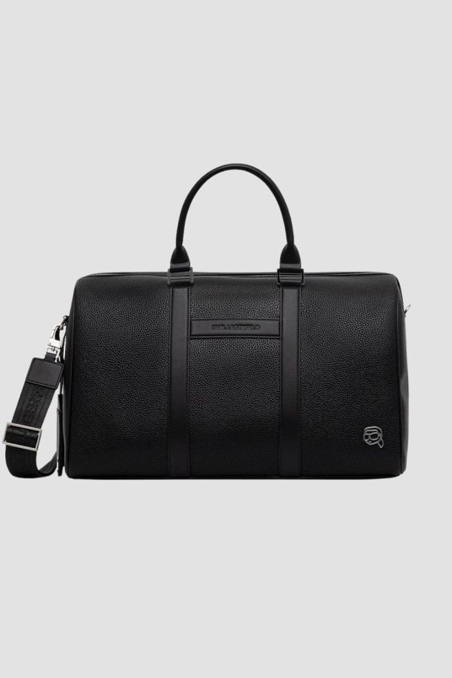 KARL LAGERFELD Black Ikon Outline Weekender Travel Bag