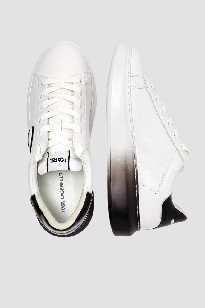 KARL LAGERFELD Білі чоловічі шкіряні кросівки Ombre KAPRI