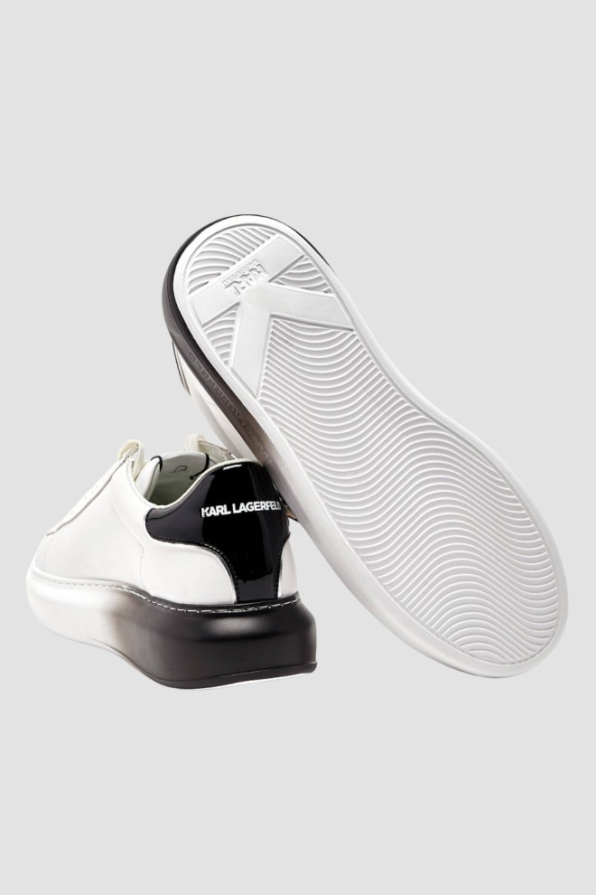 KARL LAGERFELD Adidași Ombre KAPRI din piele albă pentru bărbați