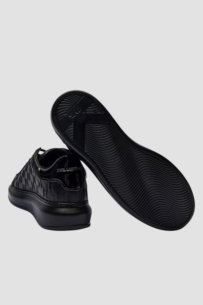 KARL LAGERFELD Czarne męskie sneakersy KAPRI MENS Monogram Emboss Lo