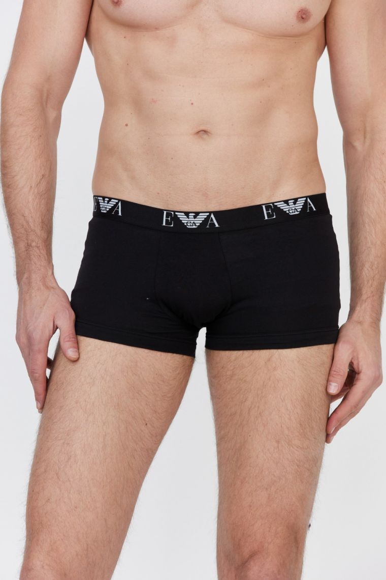 EMPORIO ARMANI Black boxer shorts with white logo 3 packs