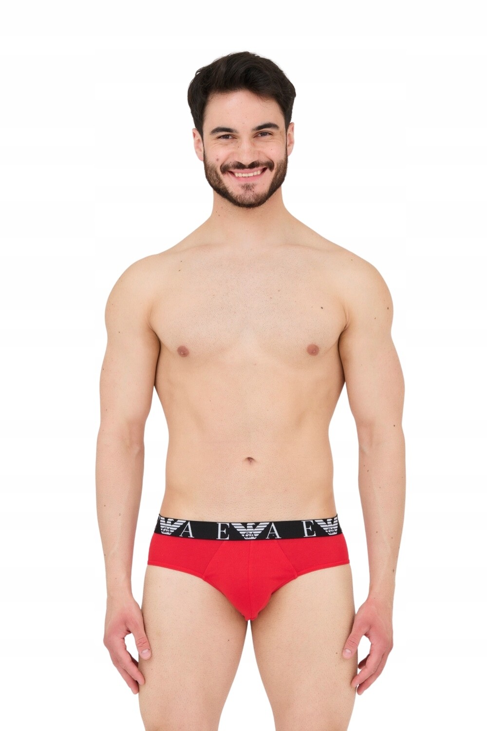 EMPORIO ARMANI Black, white, red briefs