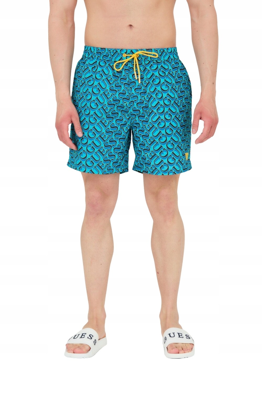 GUESS Męskie szorty kąpielowe niebiesko-granatowe