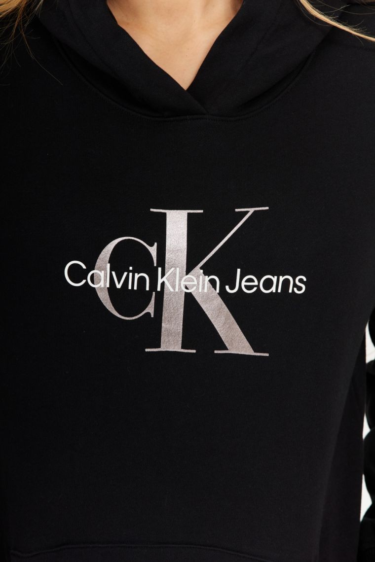 CALVIN KLEIN JEANS Czarna bluza damska z kapturem