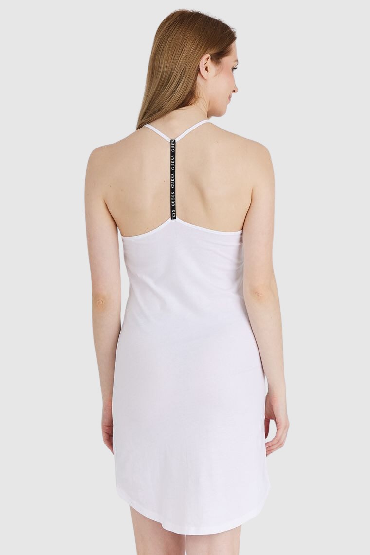 GUESS Біла сукня з логотипом у вигляді трикутника
