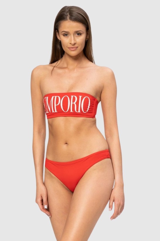 EMPORIO ARMANI Czerwone bikini z białym logo