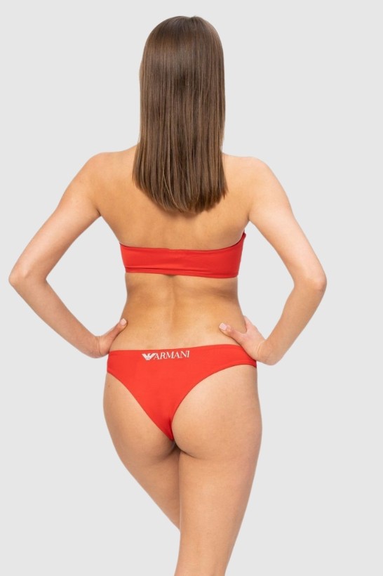 EMPORIO ARMANI Red bikini with white logo