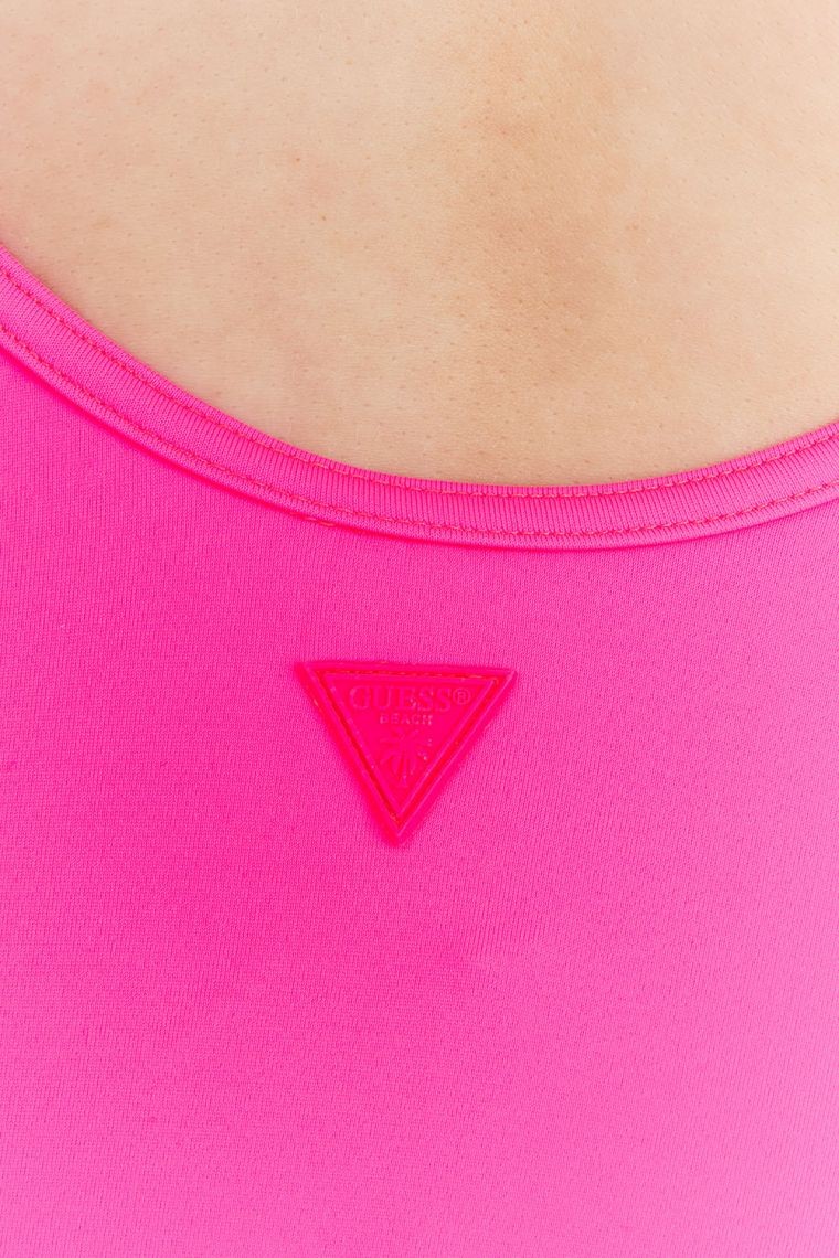 GUESS Różowy strój kąpielowy z trójkątnym logo
