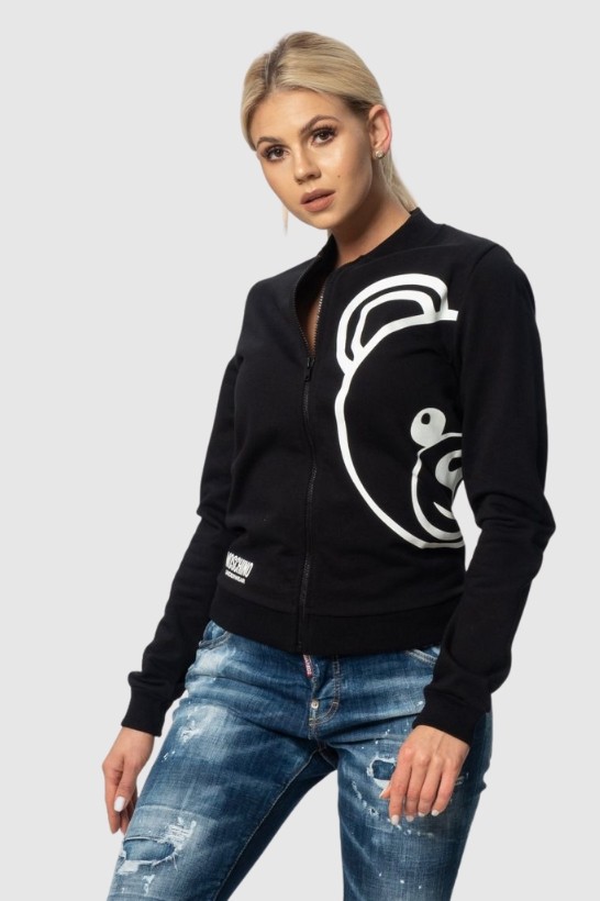 MOSCHINO Czarna bluza damska na zamek