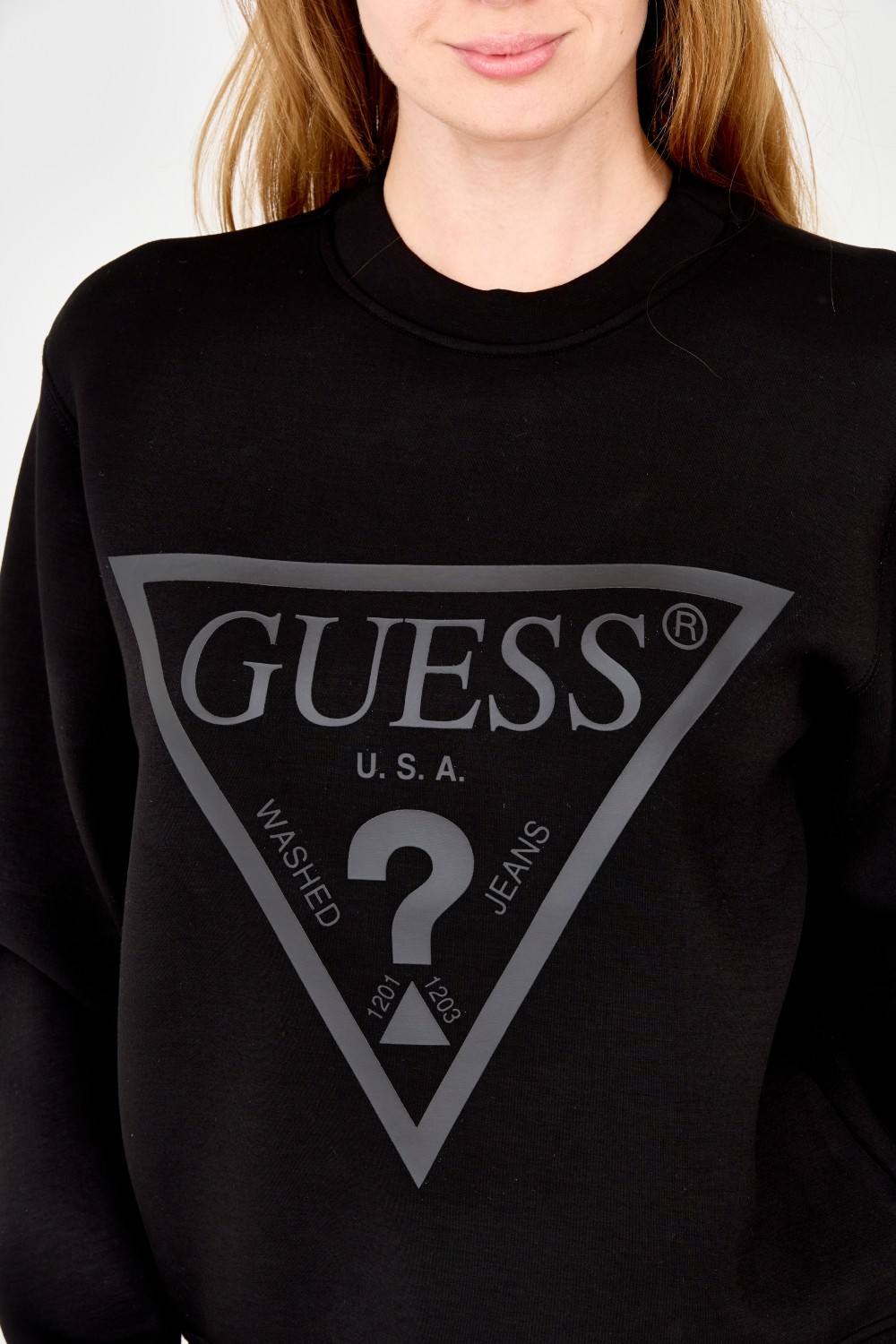 Жіночий світшот GUESS Чорний з великим логотипом