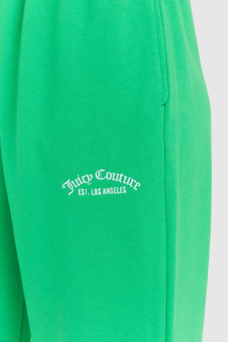 JUICY COUTURE Zielone spodnie damskie wendy recycled z haftowanym logo