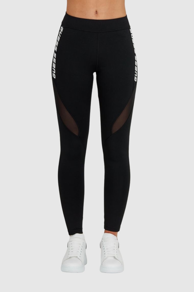 GUESS Black leggings with logo and stitching