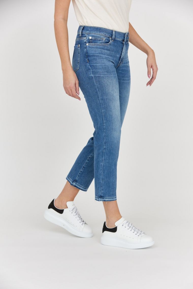 7 FOR ALL MANKIND Light blue jeans THE STRAIGHT CROP SLIM ILLUSION Stride jeans