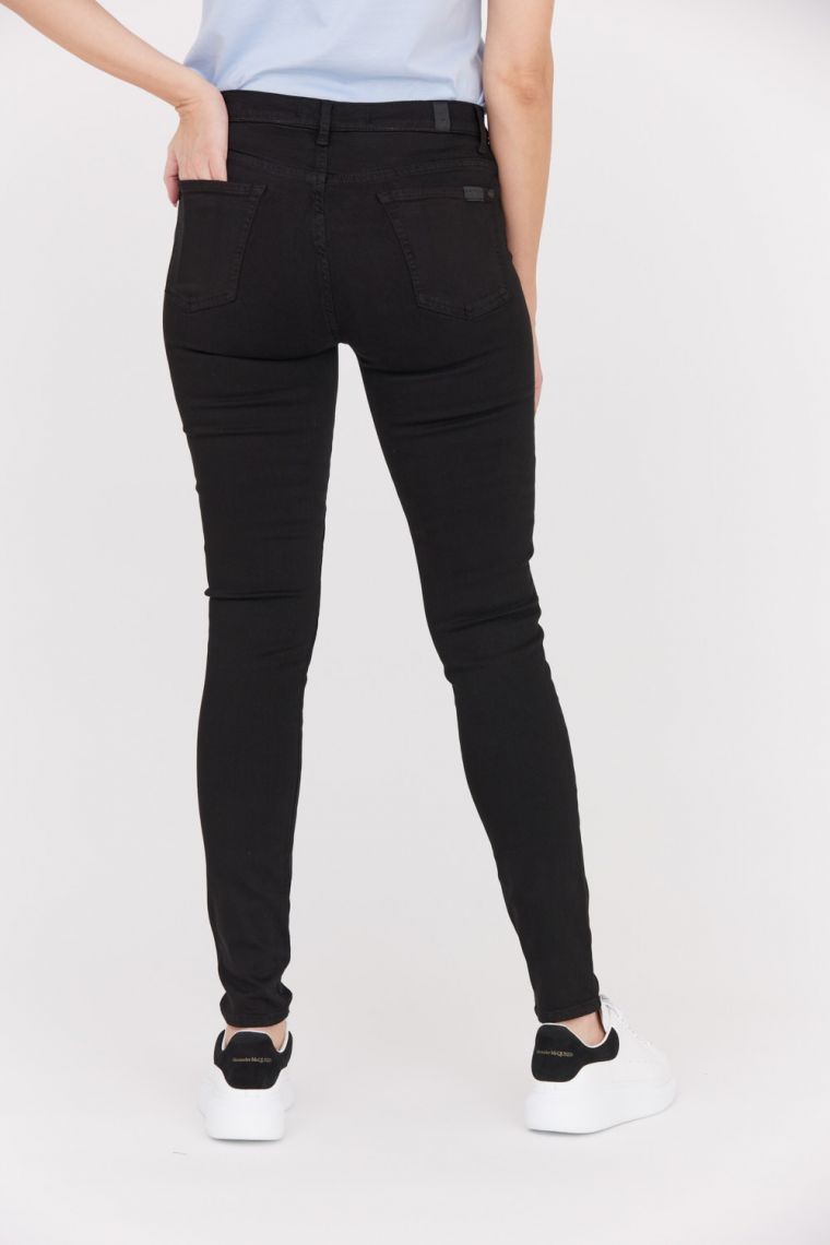 7 FOR ALL MANKIND Blugi negri cu talie înaltă pentru femei HW SKINNY SLIM ILLUSION RINSED BLACK